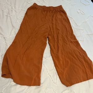 Wide Leg Flowy Orange Pants